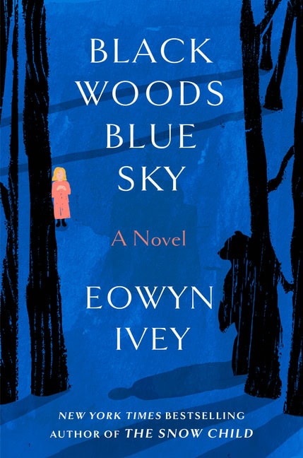 black woods, blue sky