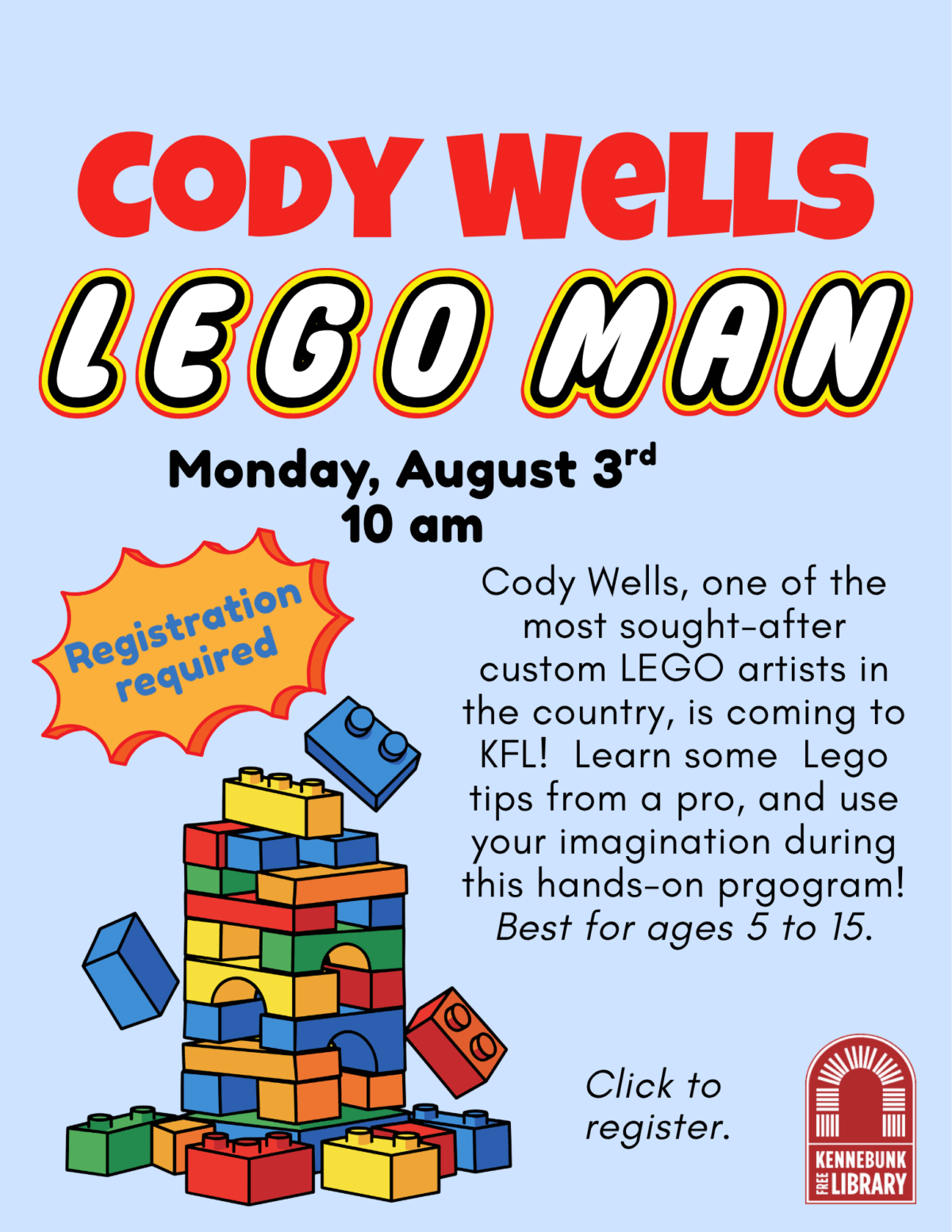 cody wells, lego man (flyer)
