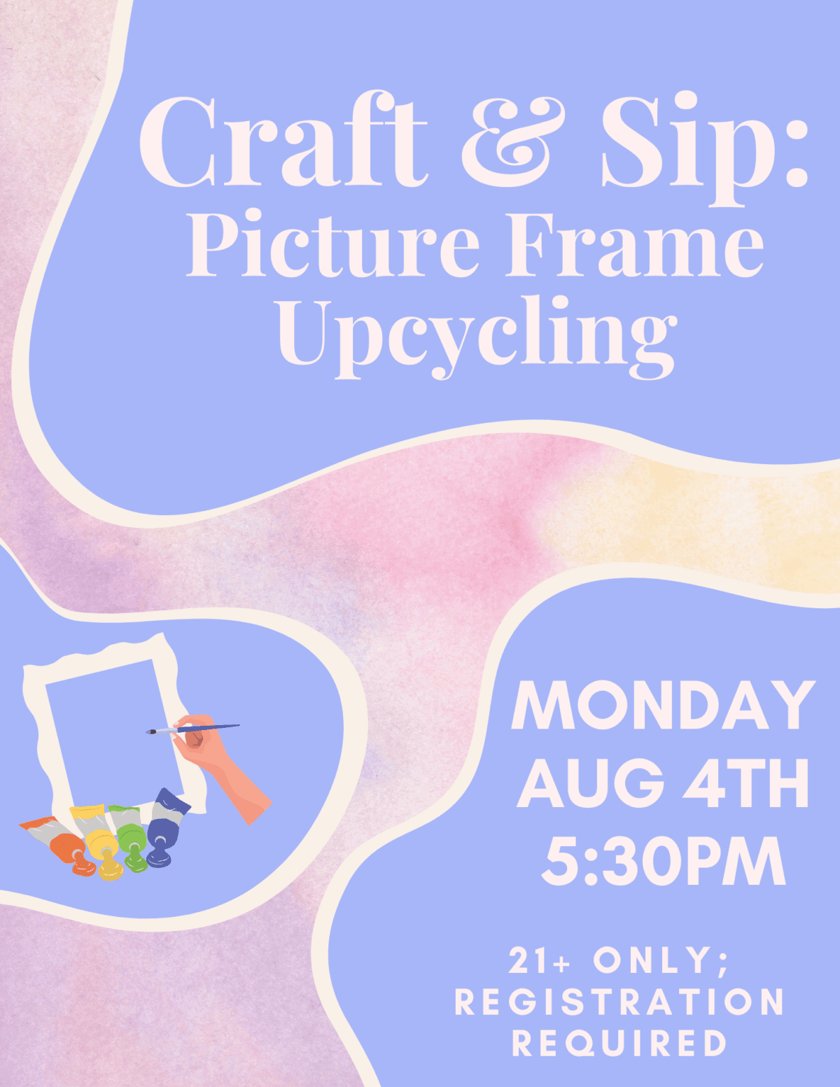 frame upcycling craft and sip