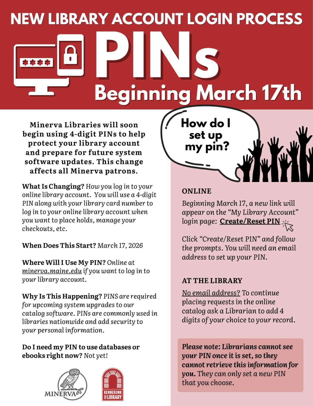 minerva pin announcement flyer