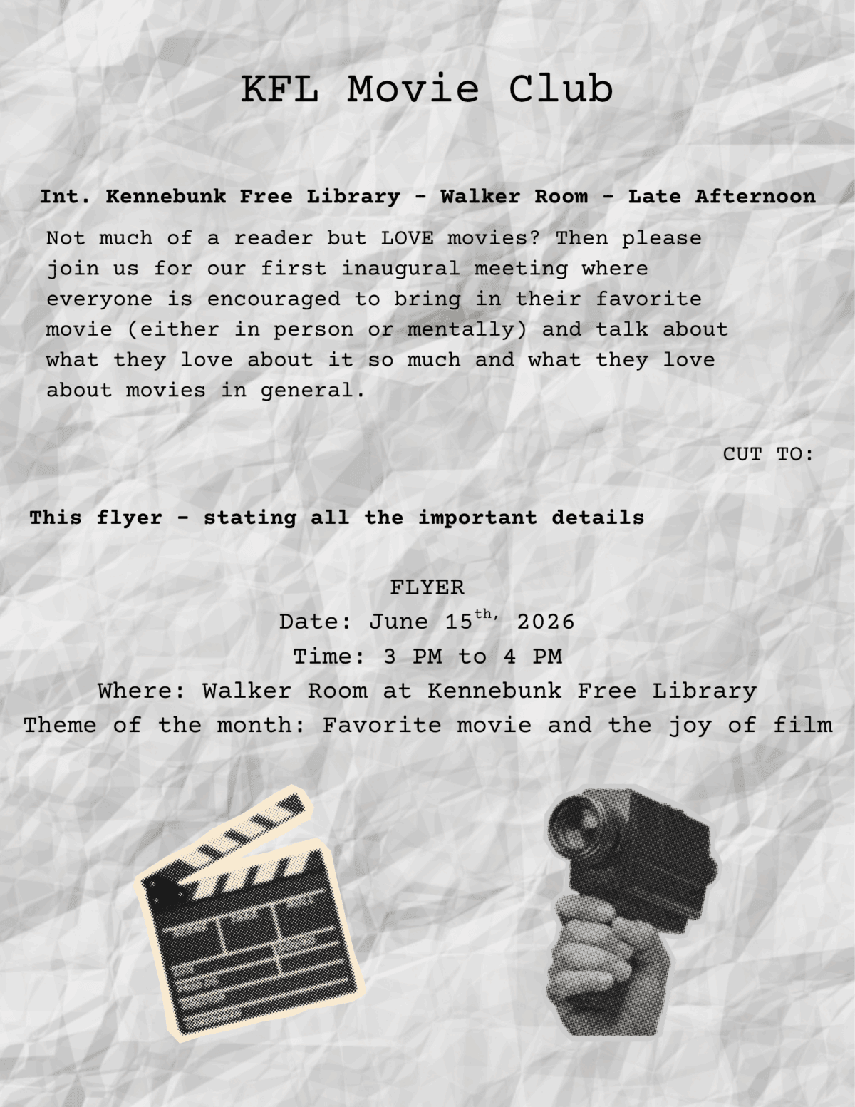 movie club flyer