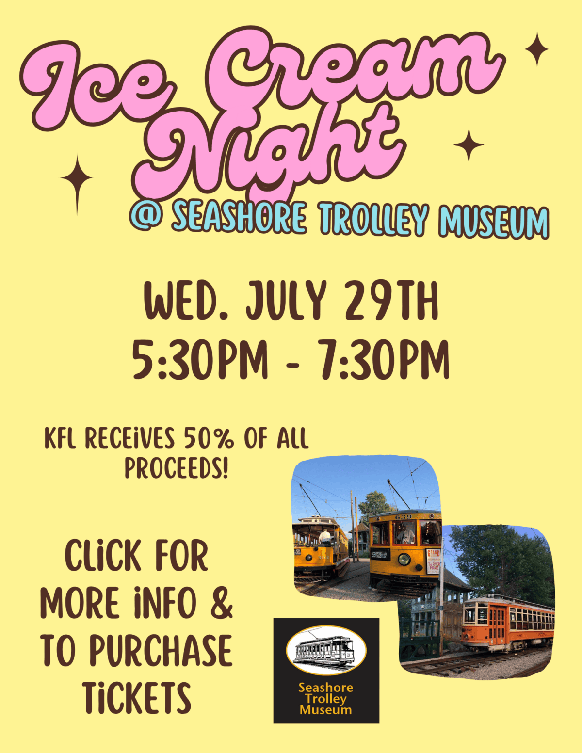 trolley museum ice cream night