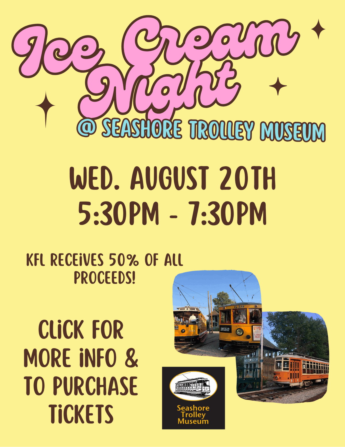 trolley museum ice cream night